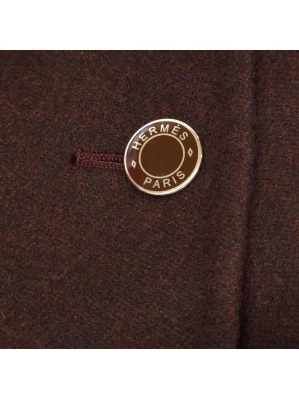 Hermes Sellier Buttons Wool Cashmere Chesterfield 38